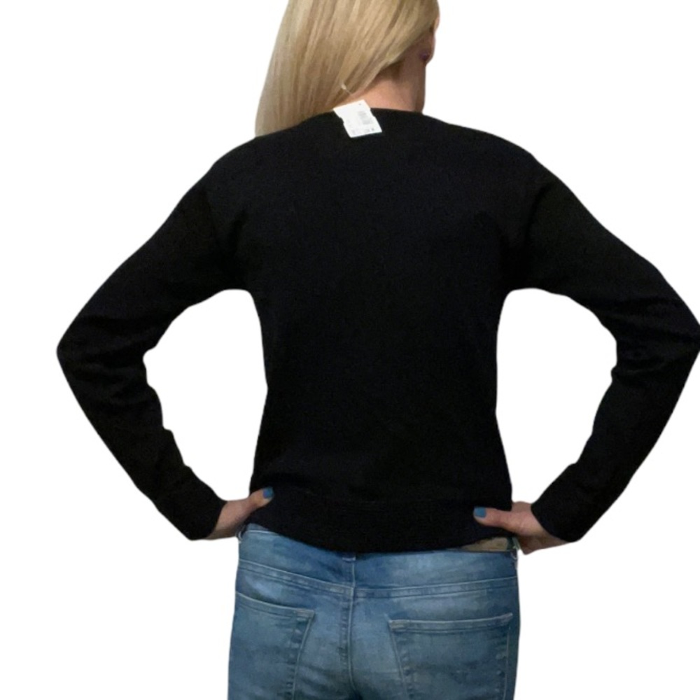 NWT Parker Black Contrasting Lightweight Knit Top/Sweater - Picture 2 of 9